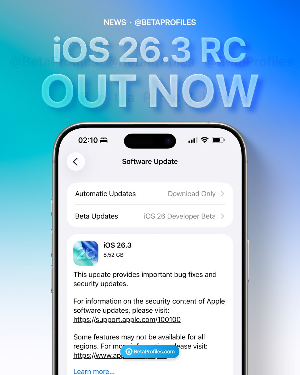 iOS 26.3 RC is out now!