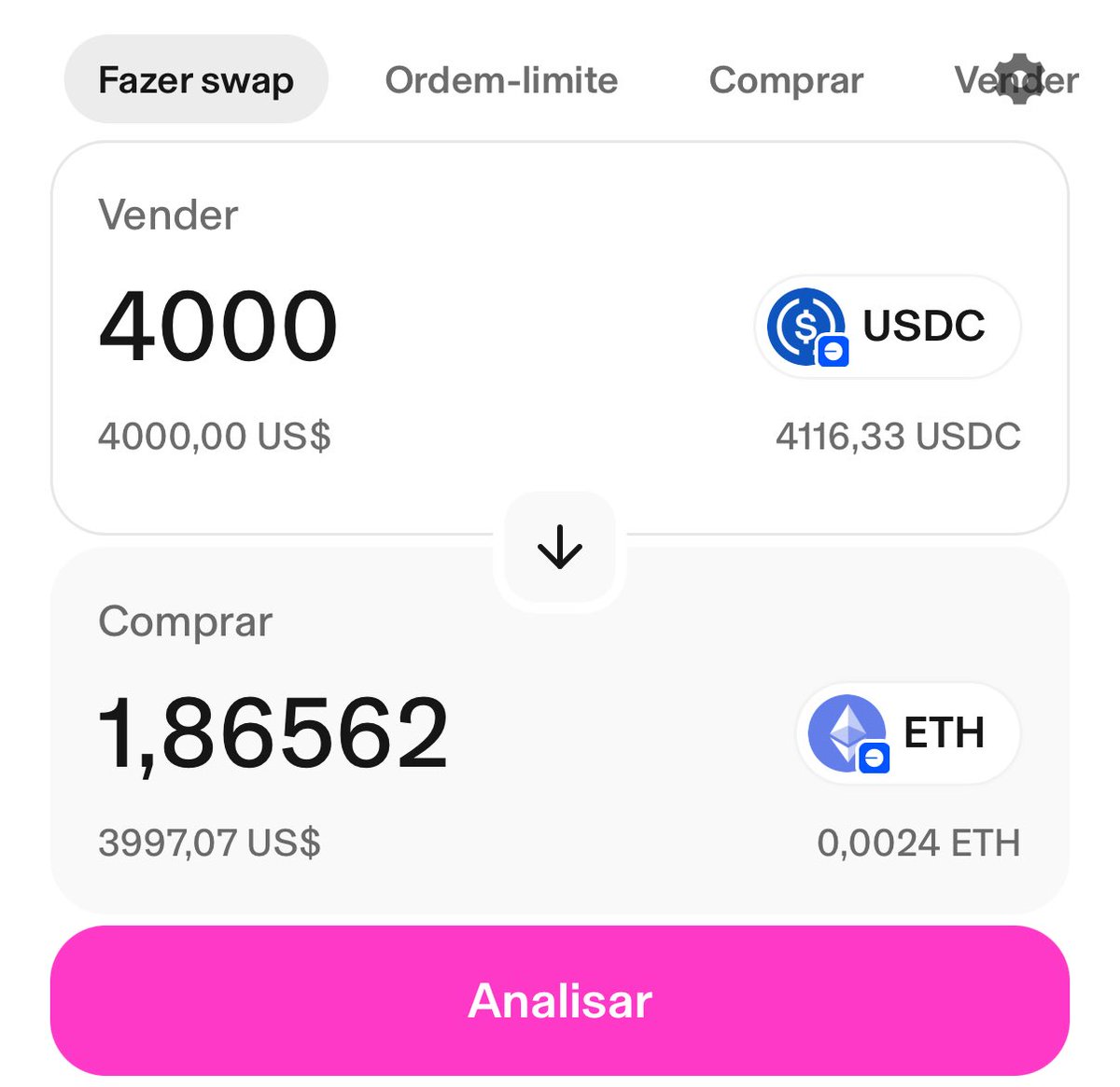 To fazendo seu dever de casa.

Comecei um DCA.

Sei que está cedo se for bearmarket. Mas $2.000 para o $ETH eu pago.
