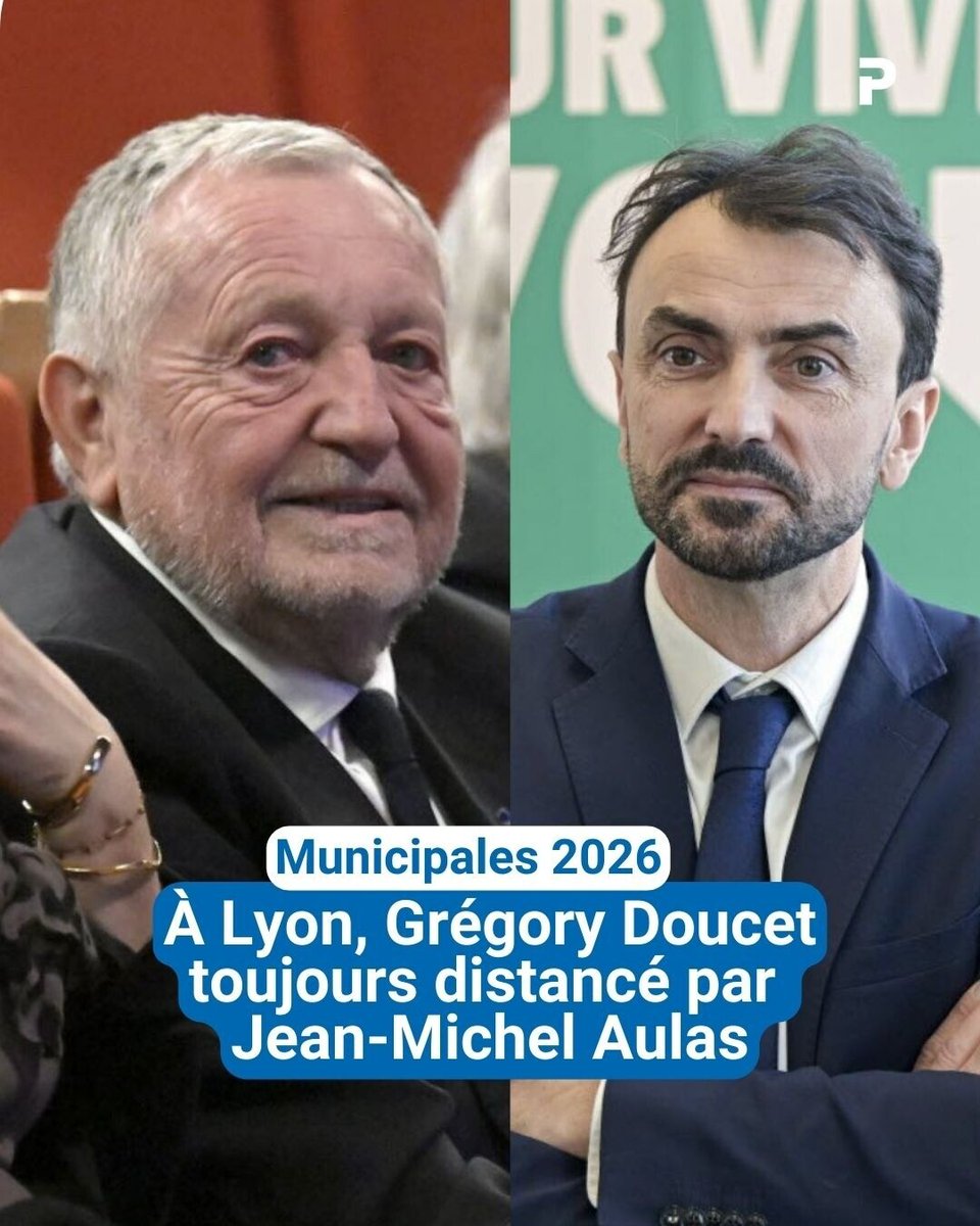 🗳️ Le maire écologiste sortant, progresse dans les intentions de votes. Tandis que l’ex patron de l’Olympique lyonnais est en recul de quelques points. <a href="/JM_Aulas/">Jean-Michel AULAS</a> <a href="/Gregorydoucet/">Grégory Doucet</a> 
Notre sondage 👉 l.leprogres.fr/C9J