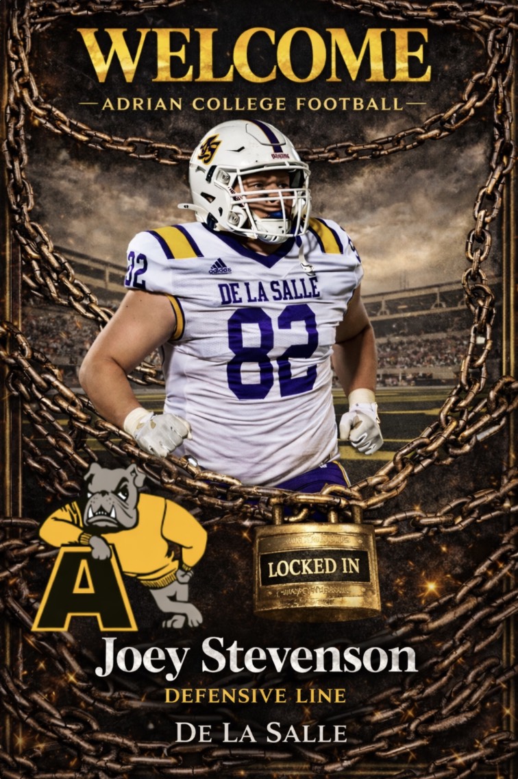 AdrianCollegeFB's tweet photo. Welcome to the Bulldog Family, @Joey_Stevenson1 

#GDTBAB
#First25 https://t.co/6pLm6sQjnE