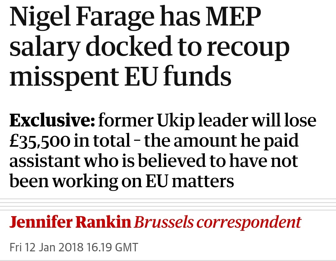 <a href="/Nigel_Farage/">Nigel Farage MP</a> Because I know better than anyone how easy it is to fiddle the EU for financial gain.
