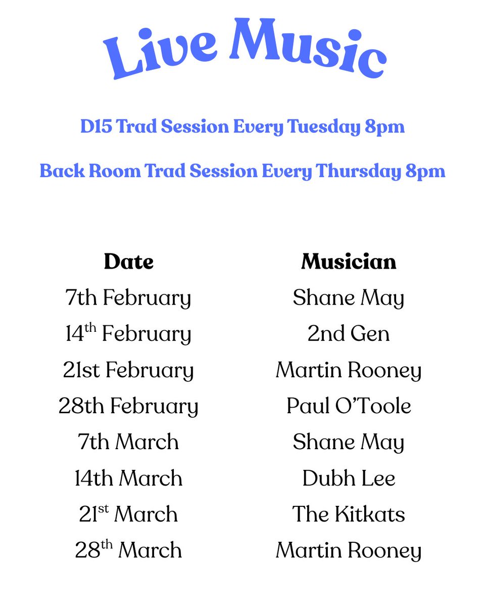 We have some amazing musicians playing in the nest over the next two months. All kicking off at 9:30pm