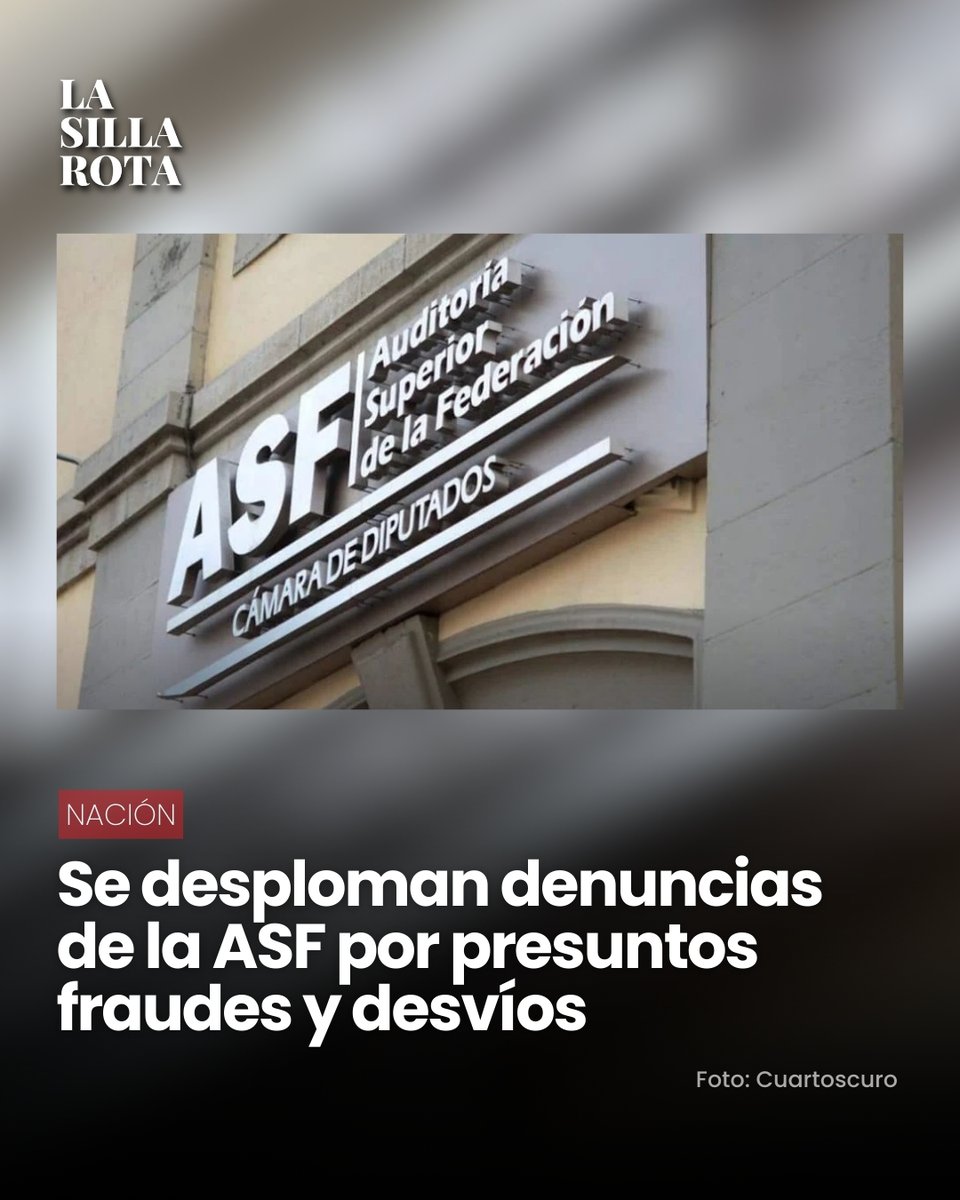 lasillarota's tweet image. Los registros oficiales de la Auditoría Superior de la Federación muestran una caída drástica en la presentación de denuncias penales por presuntas irregularidades en el uso de recursos públicos, al pasar de más de 30 casos en 2022 a solo tres en 2025.

Aunque los informes de…