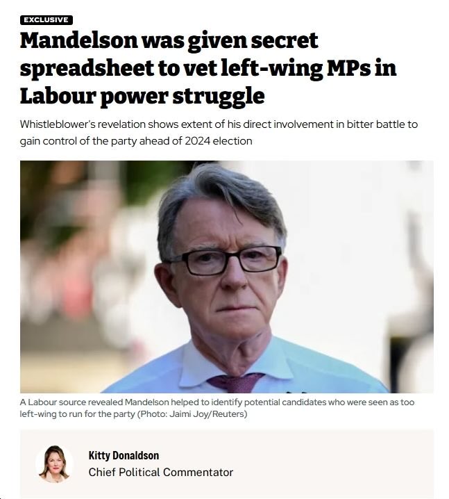 Mr_Considerate's tweet image. I’d guess this partly explains why Labour functionaries would look at their shoes when asked if, and to what extent, Mandelson was advising the party before the election. It does not explain why certain political correspondents would also look at their shoes at the same time.