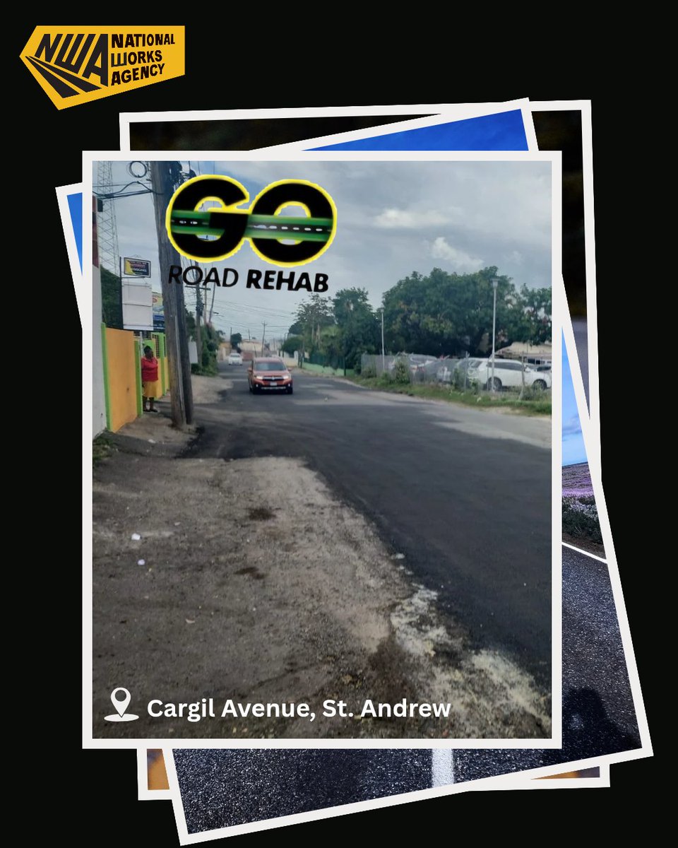 NWA_JA's tweet photo. Let's GO 🚥⚒️🚧
Cargil Avenue in St. Andrew is benefiting from asphalting works. Under the GO Road Rehabilitation Programme, several corridors will see improvement to Road conditions.
#GOroad
#nwajamaica https://t.co/gXA5zNhtTu