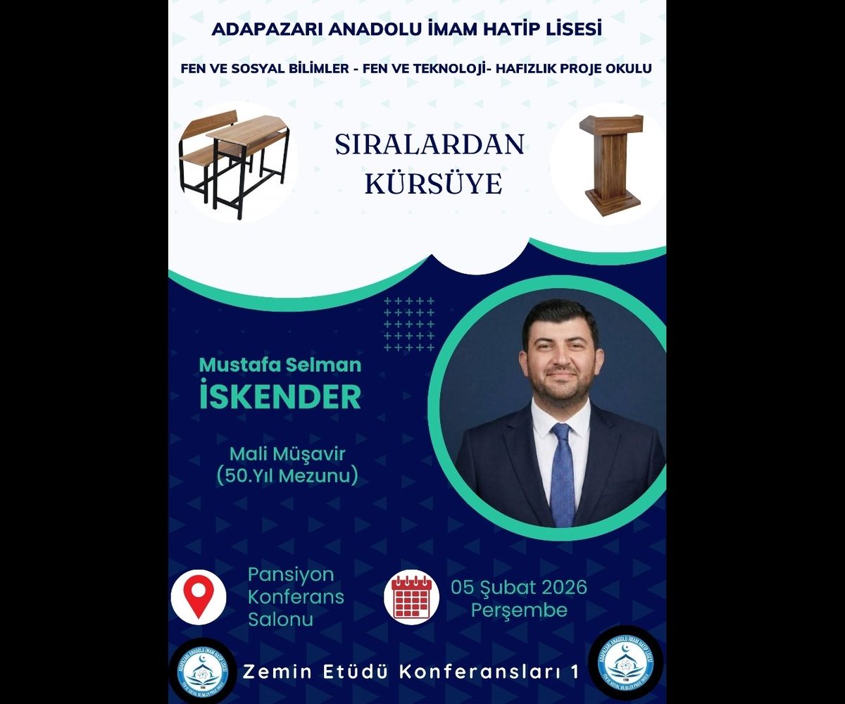 Niyet hayır, akıbet hayır inşallah.
İlk konuğumuz okulumuz 50.yıl mezunu
Mali Müşavir, Mustafa Selman İSKENDER.