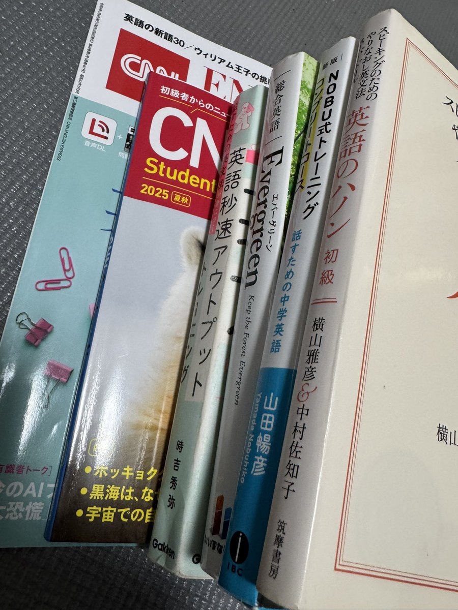 今日の朝活。

3時半に目が覚めて、そのまま起きようかもうちょい寝るか迷ってるうちに4時。

本日も
CNNEnglish Express音読
Evergreen
NOBU式トレーニング
英語秒速アウトプット
ハノン初級編
やっていきます。

まだ、熱が下がらないのでゆるりとやります。