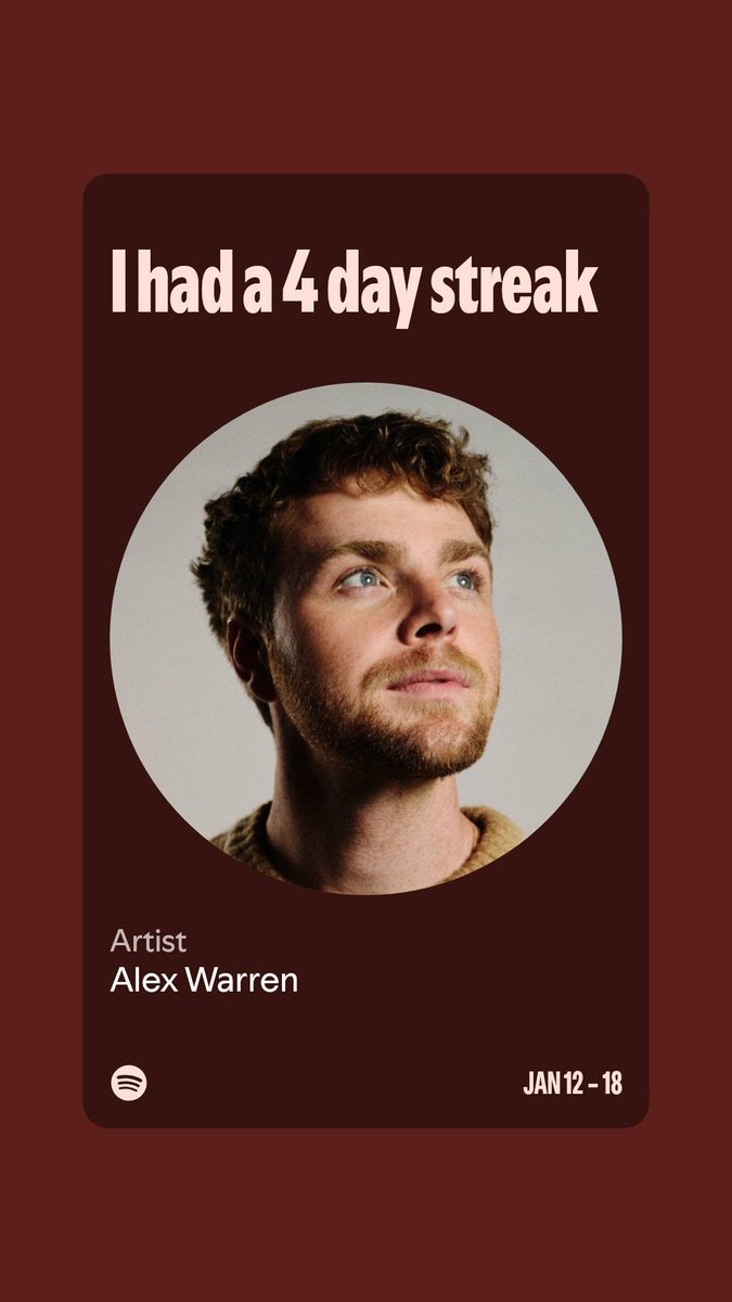 I had a 4 day streak

Check out yours.
open.spotify.com/listeningstats…