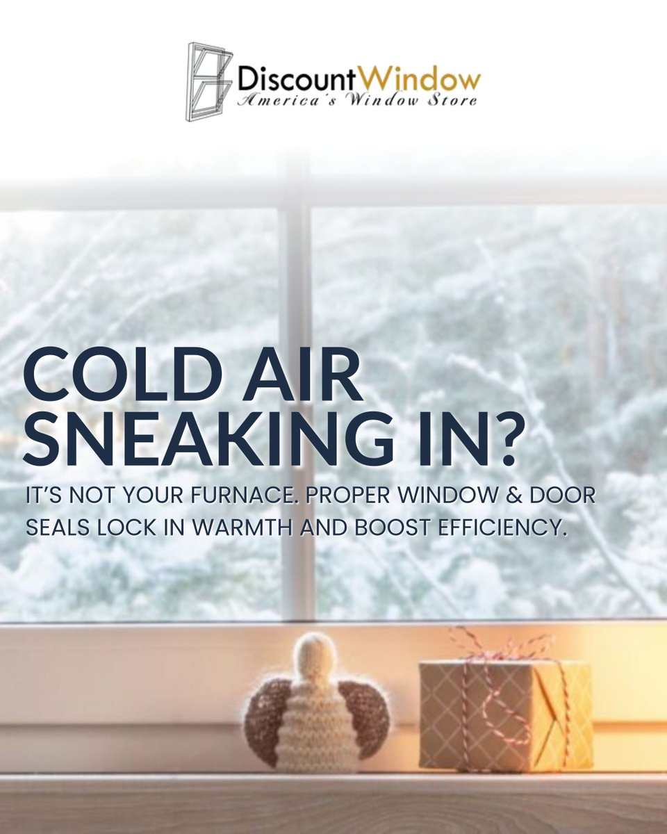 🥶 Still feeling drafts even with the heat on? The issue may be leaky windows and doors—not your furnace. Learn how proper sealing boosts comfort and energy efficiency, and when it’s time to upgrade with Discount Window &amp; Door.

👉 Read the article: discountwindowsanddoor.com/how-properly-s…