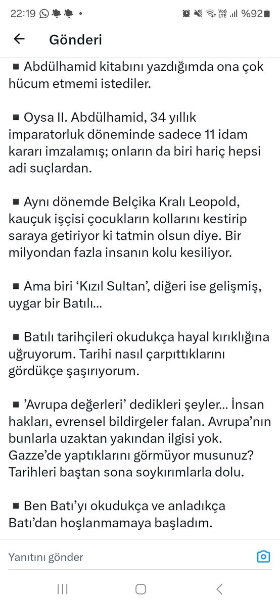▪️Zülfü Livaneli… 79 yaşında…
“Kaplanın Sırtında” adını verdiği 
Sultan Abdülhamid’i anlattığı bir kltabı var…

▪️Azılı bir Abdülhamit düşmanı… Aynı Livaneli bugün diyor ki…

▪️Abdülhamid kitabını yazdığımda ona çok hücum etmemi istediler. 

●Yalan Tarihin ACI İTİRAFI...👇