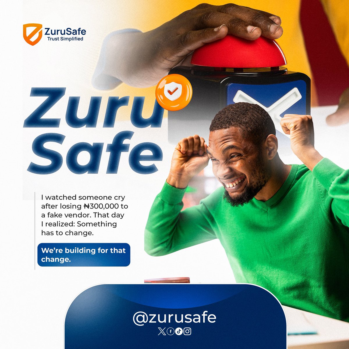 zurusafe's tweet photo. We’re building ZuruSafe because no one should lose their hard-earned money to a fake vendor. It’s time for a change. It’s time for Trust Simplified.

Follow the journey: @zurusafe https://t.co/a4xlcO7cAU