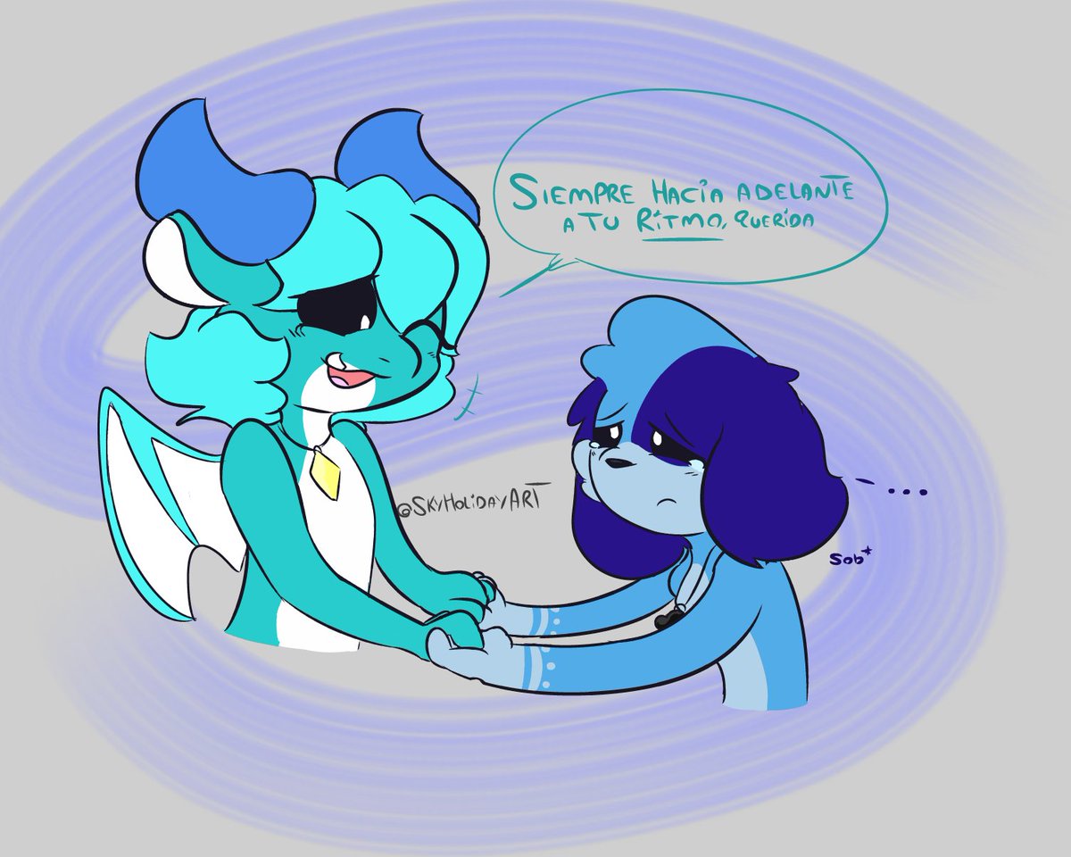 "🍦 La gente tímida y sensible van hacia adelante a SU RITMO.  💧" 

Sally comprende la sensibilidad de Dogpressed y gracias a eso, puede dirigirle sus palabras sin hacerla llorar de repente.💧

#DaydreamsCritters #SmilingCrittersAU #SmilingCritters #frowningcritters #reflexions