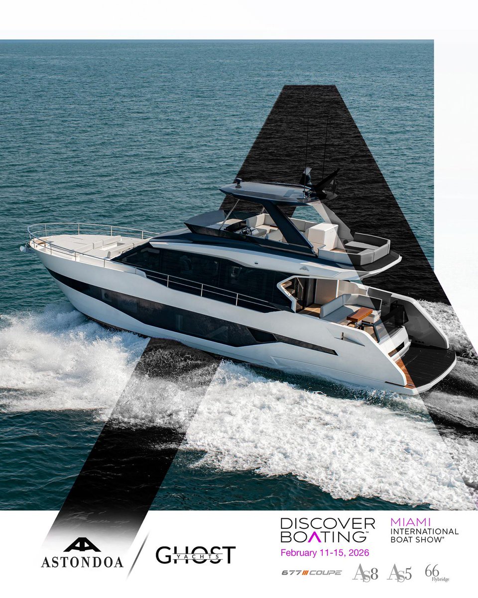 astondoayacht's tweet image. Miami, meet excellence🌟
Discover the Astondoa models redefining luxury yachting at the Miami International Boat Show.
Crafted to be admired. Built to be experienced.
#MiamiBoatShow #Astondoa #Yachting #LuxuryYachting #Miami #náutica 🇪🇦