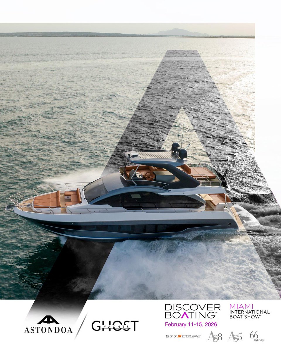astondoayacht's tweet image. Miami, meet excellence🌟
Discover the Astondoa models redefining luxury yachting at the Miami International Boat Show.
Crafted to be admired. Built to be experienced.
#MiamiBoatShow #Astondoa #Yachting #LuxuryYachting #Miami #náutica 🇪🇦
