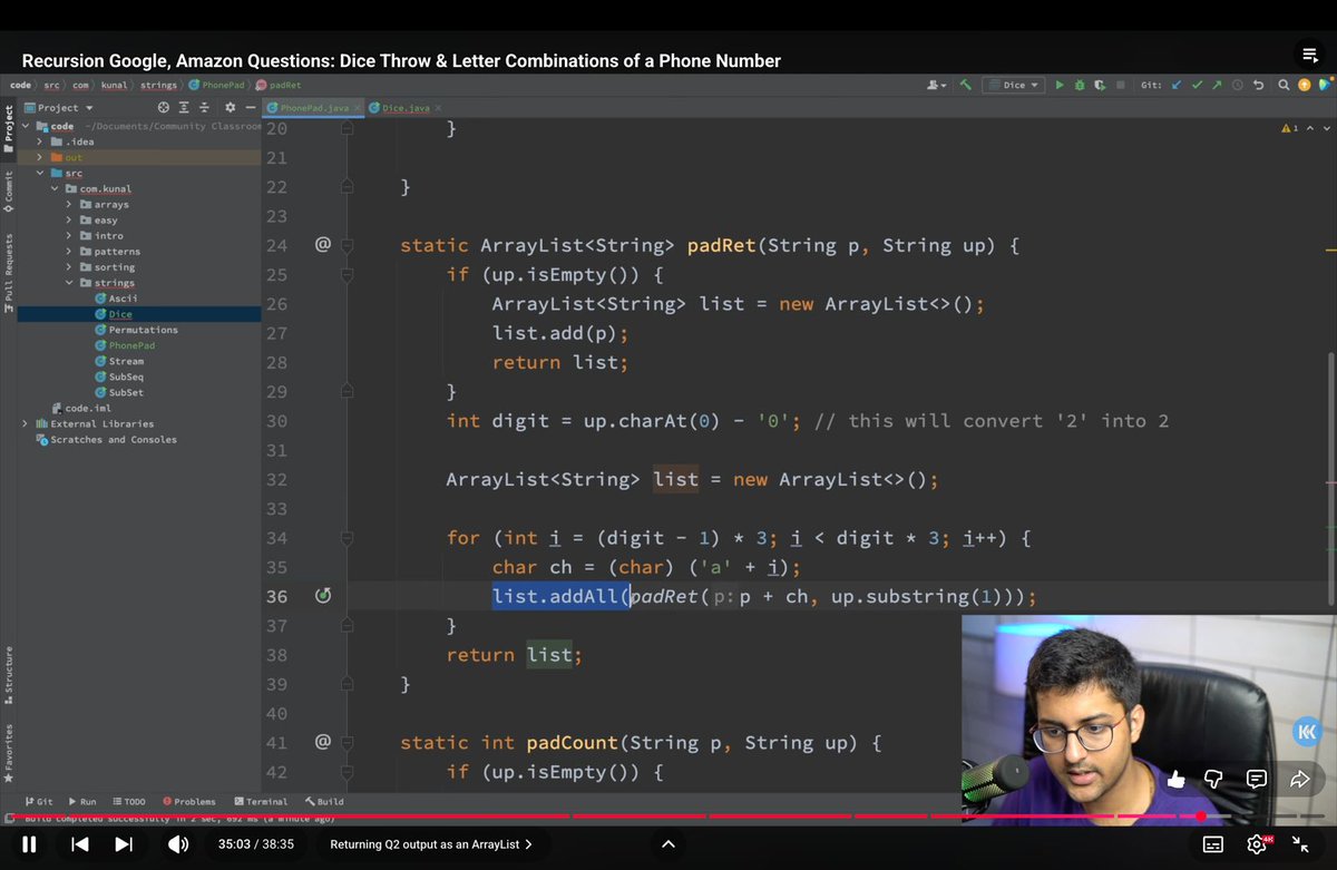 HarshSingh0026's tweet photo. Day 9 ✅ of #30DaysOfCode

Today in DSA, I solved questions on Subseq, Subset, String, Permutation, Dice Throw and Letter combination using recursion with @kunalstwt DSA playlist one of the best DSA playlist ever.

Not much in Web Dev

That’s it for the day!

#DSAWithKunal #Java https://t.co/KbAdw1cJyo