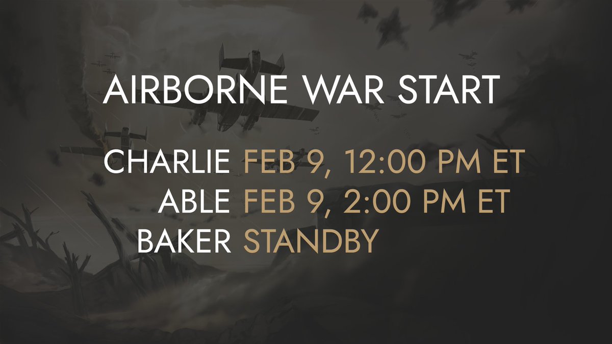 Airborne Update Shard Launch Times

Multiple shards will be going live on Feb 9th to support potential higher player counts at launch. 

Please read the following carefully to prepare for release day.  

foxholegame.com/post/airborne-…