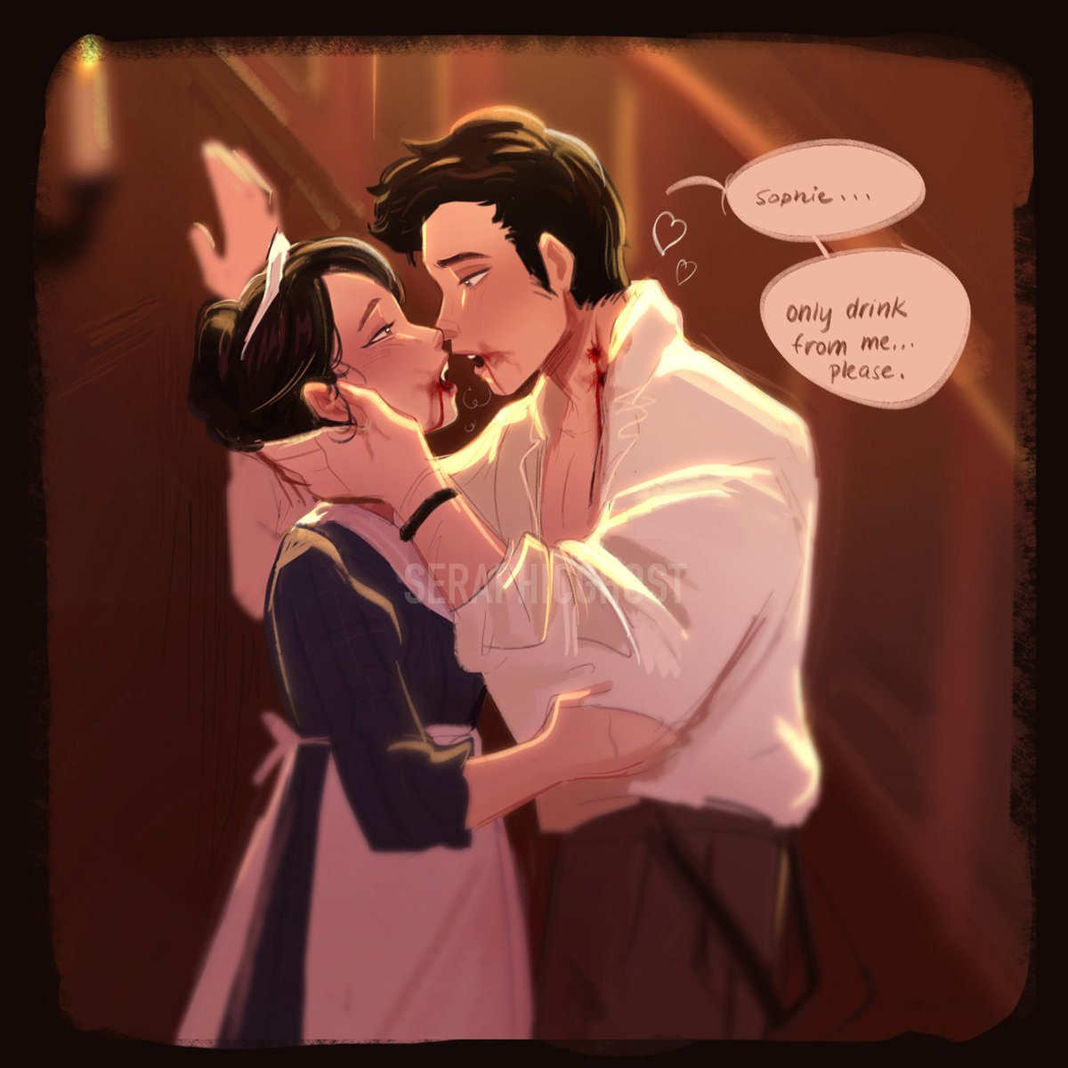 seraphicgh9st's tweet photo. vampire sophie au or something #Benophie #bridgerton https://t.co/OkJiqXsmS0