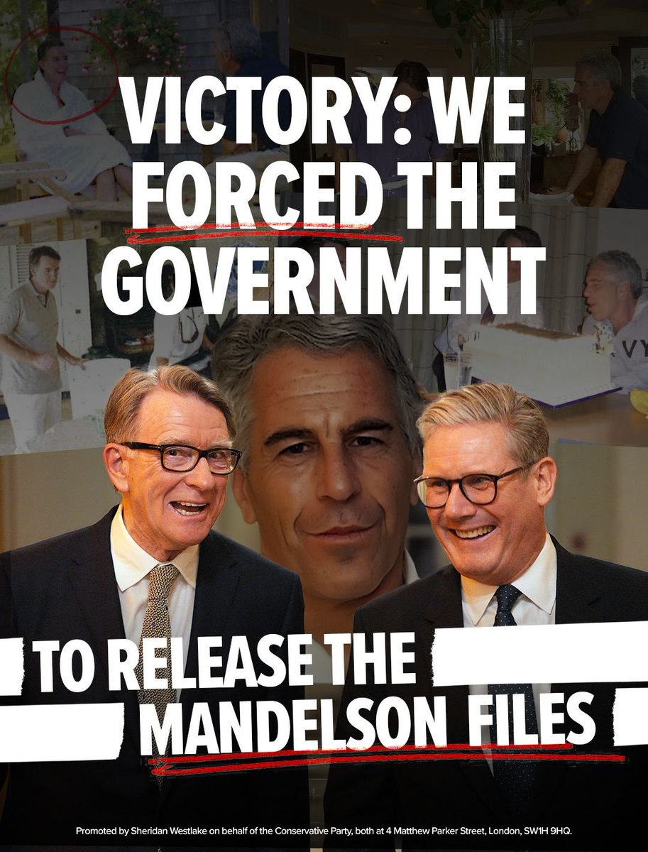 VICTORY: We just forced the government to release the Mandelson/Epstein files.

It’s time to end the cover up.