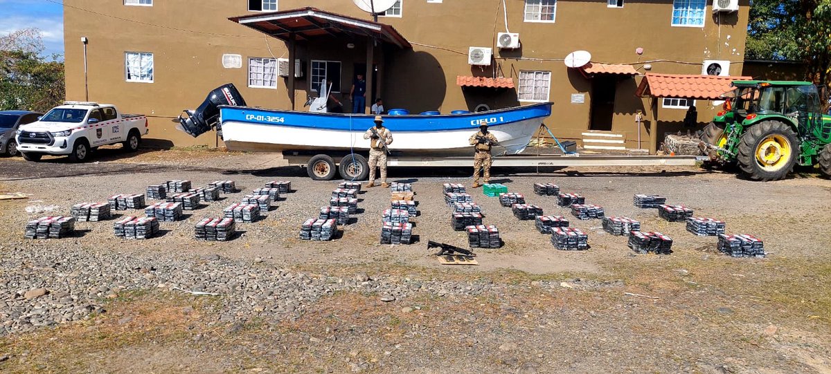On Jan 17, NASOC San Angelo MQ9 maritime radar &amp; crew visual confirmation found boats w/illegal contraband ~120mi South of Panama. Foreign partners &amp; other assets interdicted. Results: 3 vessels seized, 2,884 lbs of cocaine, M-16 rifle w/68 rounds of ammo, &amp; two pers arrested.
