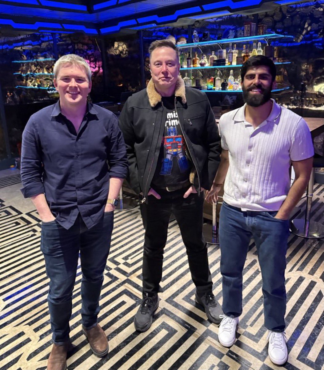 cb_doge's tweet photo. Elon Musk joins @collision and @dwarkesh_sp for a new interview, out tomorrow. https://t.co/oklSNMT4PZ