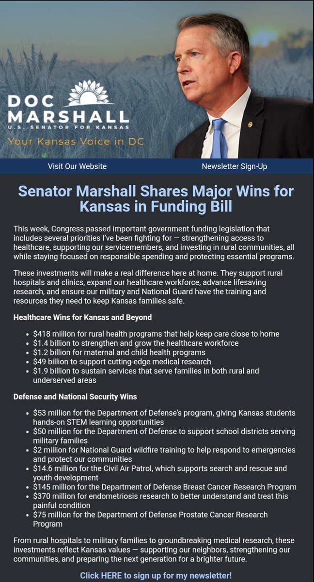 keithmarshallKS's tweet photo. There are some big wins in this funding bill for our state and our National Guard. We have worked tirelessly with our Congressional Delegation for 16 months and I am glad to see it finally signed into law. Thanks to @RogerMarshallMD and his incredible staff for their support! https://t.co/RNMaP3LKWa