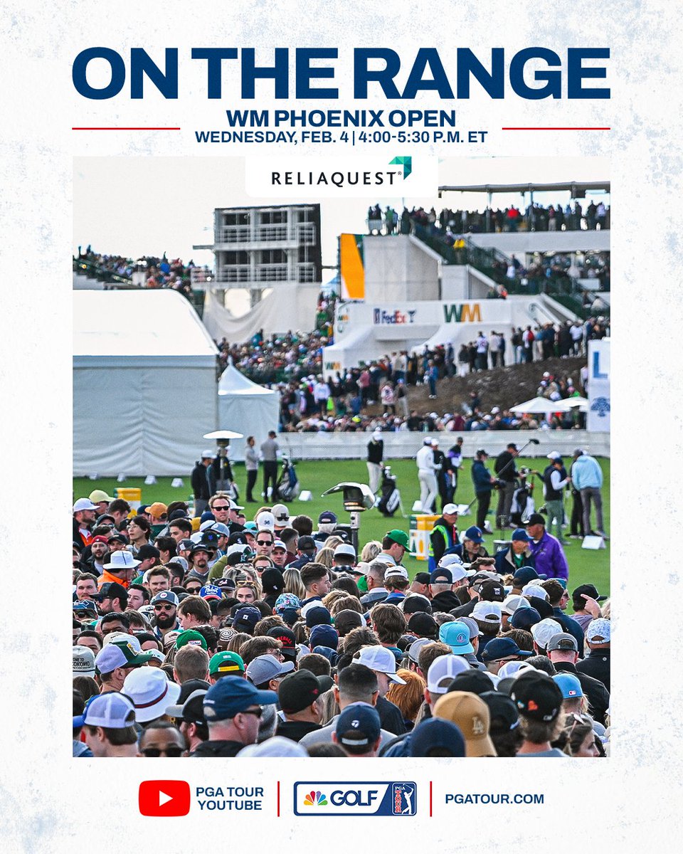 PGATOUR's tweet photo. The greenest show on grass ⛳️

Live on the range at 4 p.m. ET from @WMPhoenixOpen.

(Presented by @ReliaQuest) https://t.co/JCdNp8OPTX