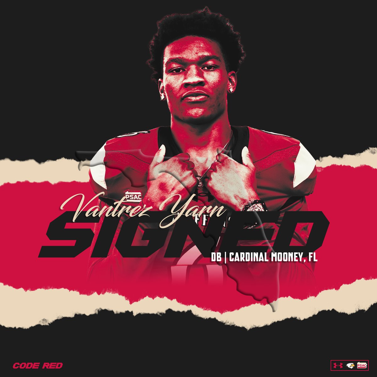 Welcome, 2026 Seton Hill Griffin Signee Vantrez Yarn (<a href="/vantrez_y/">Vantrez Yarn</a>). The Clamp Counselor has landed at the Hill. A rangey FS that can cover ground and come fit the run!! #STICK2THECOD6