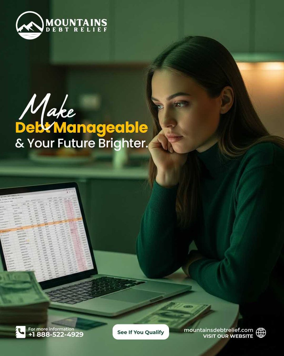 Mountainsdebt's tweet image. Debt doesn’t have to control your future.
With Mountains Debt Relief take steady steps toward clarity balance and a brighter tomorrow One smart decision can change everything.

#MountainsDebtRelief #DebtMadeSimple #FinancialFreshStart
#StressLessMoney #FutureInFocus #DebtSupport