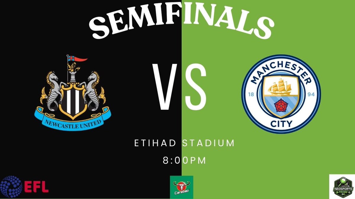 NeoSportsProbe's tweet image. From a two goal deficit, Newcastle United will overturn results at the Etihad. This tie is never over until the final whistle. The Magpies will book their ticket at the Carabao Cup Final. 

#NeoSports