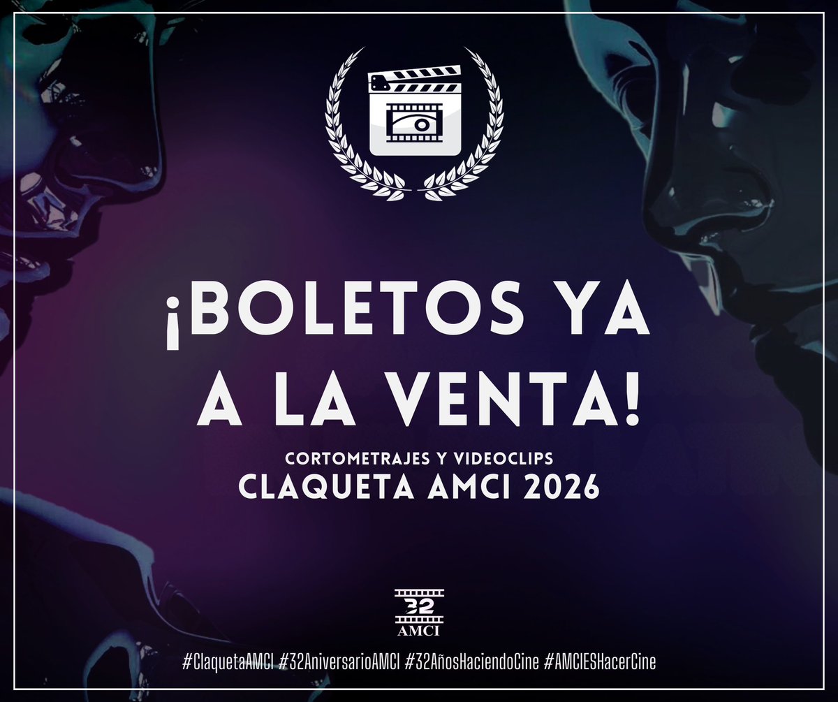 🎬✨ ¡La Claqueta AMCI 2026 llega a la Cineteca Nacional este 9 de marzo!

A partir de hoy la preventa de boletos está disponible y termina hasta el 3 de marzo. 🎟️🌟 ¡Asegura tu lugar!

Compra aquí tus boletos: 
🔗 ClaquetaAMCI2026.boletopolis.com