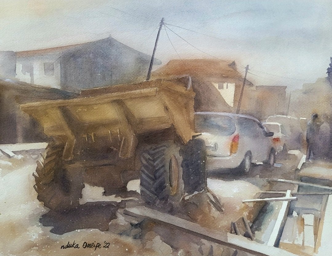 ndukaomeife's tweet photo. Hurrah!
Welcome to day 65 of the 100 Day art challenge.

Still under construction. Water colour on water colour paper. https://t.co/SfrtLukVMN