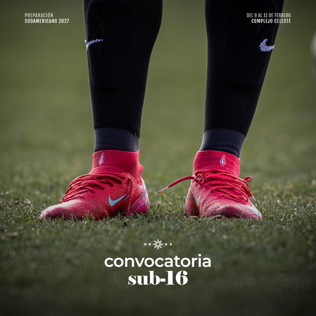 Uruguay's tweet photo. 🆕 𝐋𝐚 𝐧𝐮𝐞𝐯𝐚 𝐬𝐮𝐛-𝟏𝟔

Con estos futbolistas empezará el año la que fuera la 𝘀𝘂𝗯-𝟭𝟱 en 2025.

📌 Se prepararán para competir en 2027 en el Sudamericano 𝘀𝘂𝗯-𝟭𝟳 

#ElEquipoQueNosUne https://t.co/PxszFCtGpG