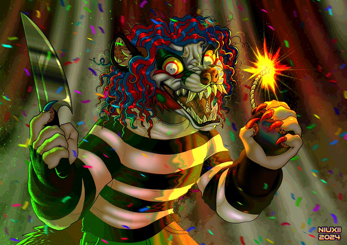 GarciGreen's tweet photo. I'm going to re-upload some drawings that have been made of me over the years, and what better way to start than with drawings of my dear @thepsychopossum 💜💚 One of the most talented people I have been lucky enough to know ^^
#Furry #FurryArt #Creepy #Clown #Genetta #Trippy https://t.co/2gnCft62LN