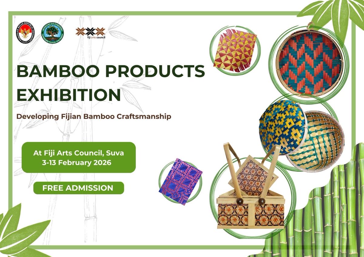 ShailendraBSing's tweet photo. Great to see Indonesia sharing its world-class bamboo craftsmanship with Fiji — these are transferable skills with real potential for sustainable small business and community enterprise. https://t.co/pOqMO4qRyA