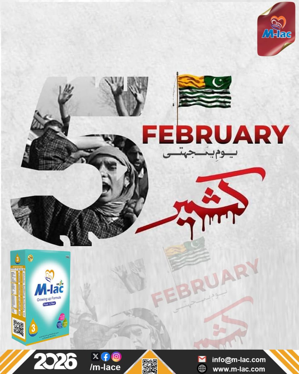 mLacgrow's tweet image. Today on Kashmir Solidarity Day, let us show our support and unity with the people of Indian-occupied Kashmir, their ongoing struggle for freedom, and pay homage to Kashmiri martyrs who lost their lives fighting for Kashmir’s freedom.

#5thFeb #KashmirSolidarityDay
#M-lacGrow3