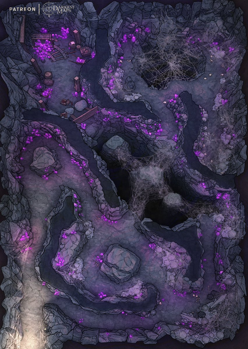 "NOTICE TO THE BOLD - Miners struck a spider nest while digging for crystals. Work stands halted until the brood is slain. Rich coin to those who cleanse the tunnels and save any survivors… if any yet remain.”