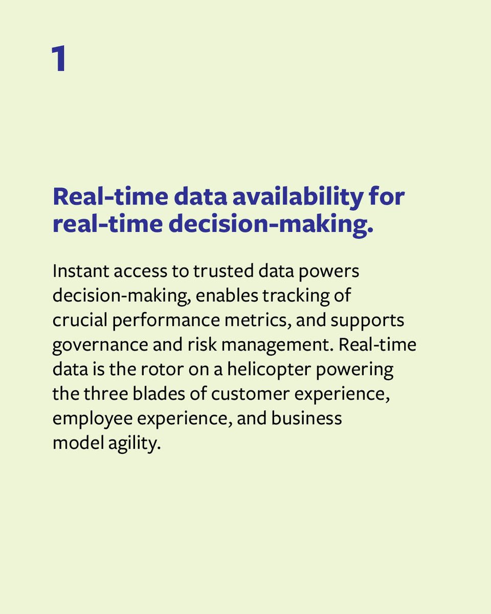 mitsmr's tweet photo. Real-time businesses are able to make quick, data-driven decisions, enabling them to dramatically outperform competitors. Research points to four key capabilities that the most successful RTBs have: real-time data availability and decision-making, empowered employees, better business agility, and a more integrated customer experience. Case studies of United Airlines, Ikea Retail, and Vanguard illustrate how those companies have engaged in the four capabilities to become successful real-time businesses. >> https://t.co/BLpqa6sd3o