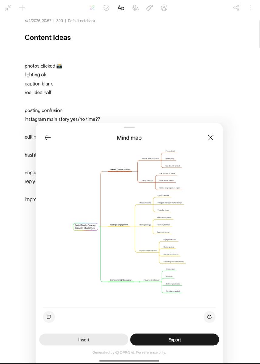 WithKushal12's tweet photo. Mind Map: 
(Messy Ideas → Clarity)
🧠 My content ideas usually look messy and unorganized.
With AI Writer, I converted those rough notes into a Mind Map — instantly structured and easy to plan.
Chaos → clarity in one tap. (1/3) https://t.co/aG8u1jIXa4