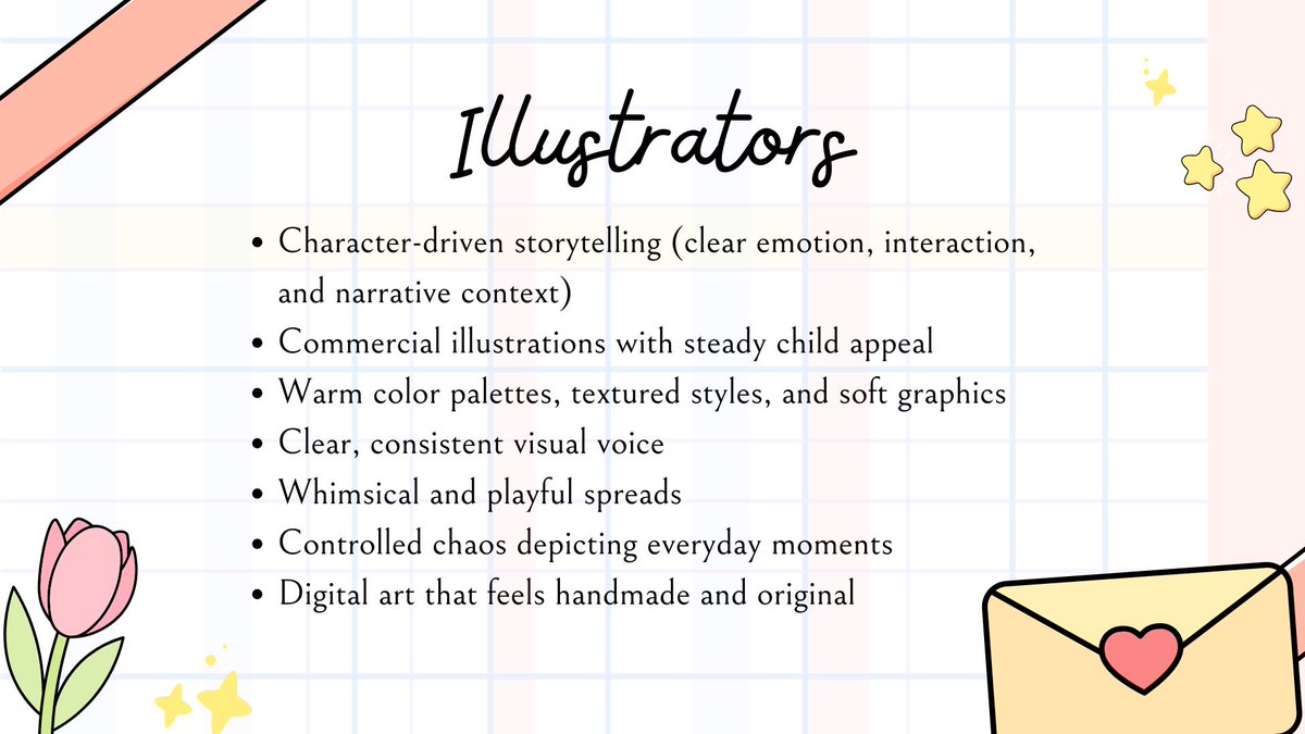 _ashleedani's tweet image. I'm open to queries! 

I'm open to:
[Illustrators]
[Picture Book Author/Illustrators]

I don't have plans to open to other age categories or genres in the immediate future, but if my plans change, I will share them on here and on my #MSWL page: manuscriptwishlist.com/mswl-post/ashl… 🖤