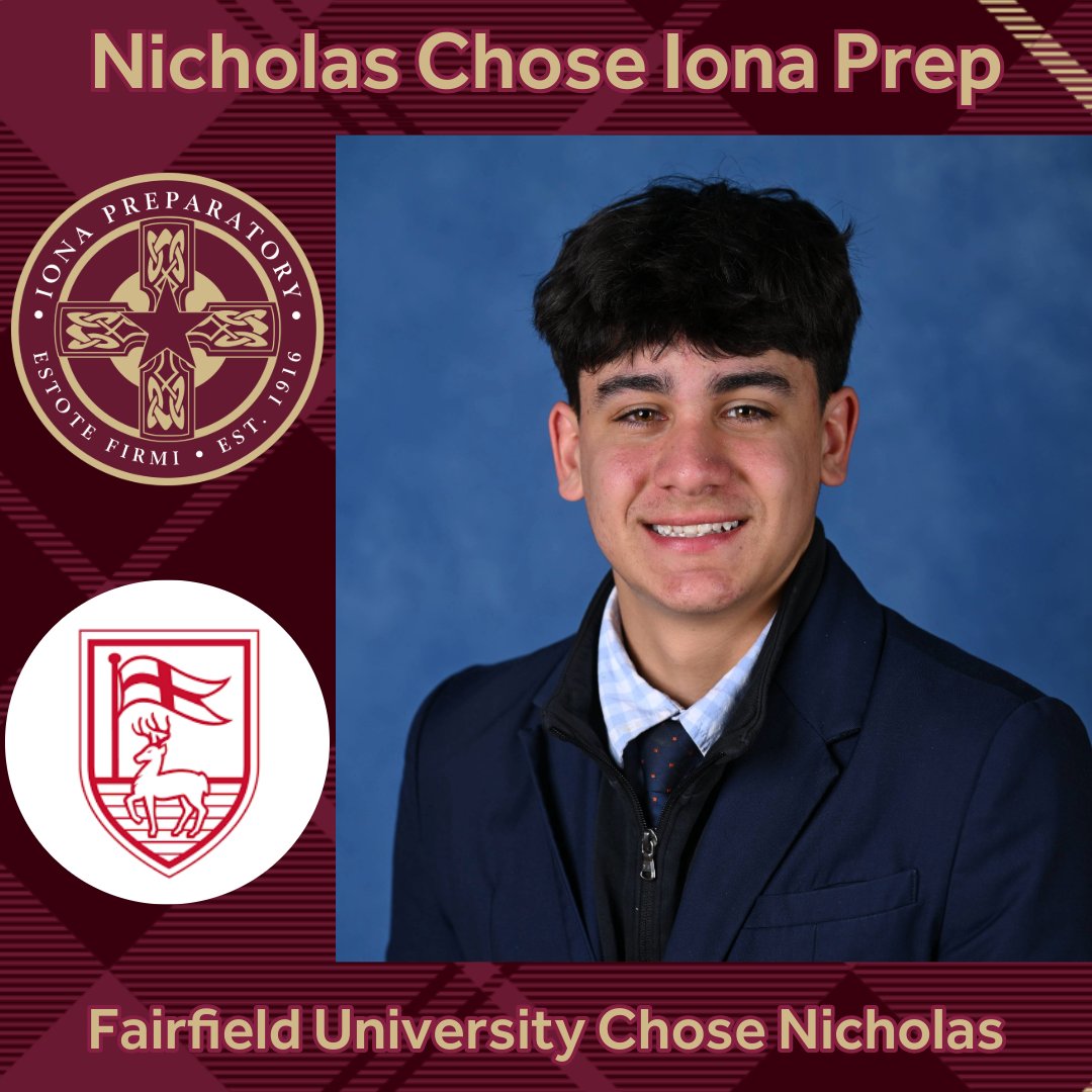 IonaPrep's tweet photo. Nicholas Albanese is #IONAPREPared4Greatness at Fairfield University, where he’ll study Mechanical Engineering. A leader in sports, clubs, and faith, Nick embodies the best of Iona Prep! https://t.co/8zeBVEdnKW