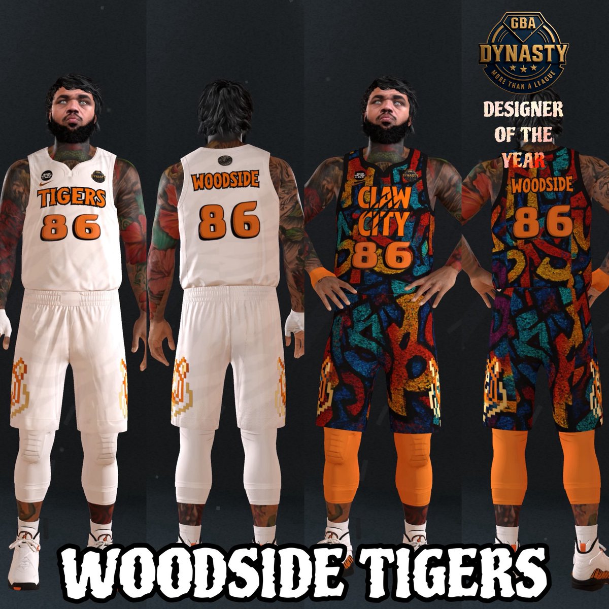 WoodsideTigers's tweet photo. “Look Good, Play Good.” Congrats to PreZZure for winning Designer of the Year. He will be tasked to design the All Star Game jerseys for Season 1.
#RoarSide
#ClawCity
#EyeOfTheTiger
@GBAProamleague https://t.co/IX57YnjPXi