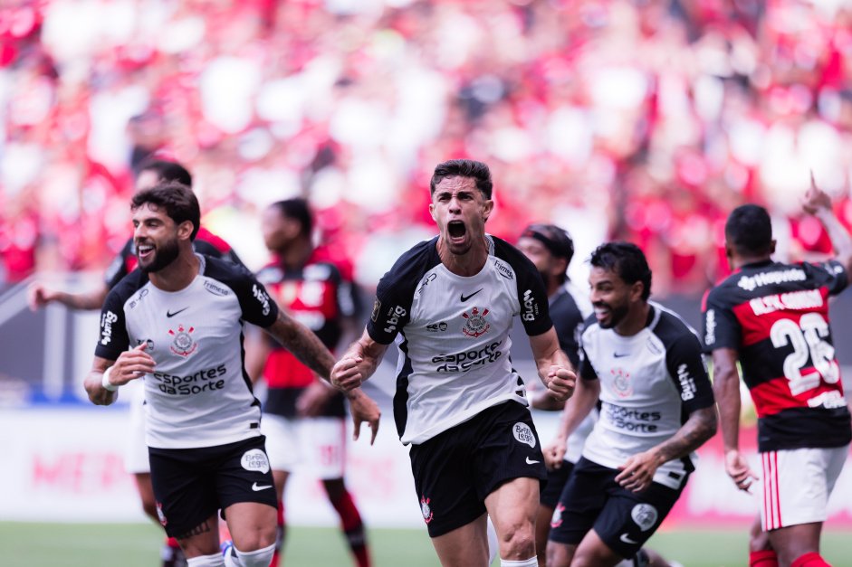 sccpnumeros's tweet image. A transmissão da Supercopa do Brasil entre Corinthians e Flamengo, junto com Santos x Corinthians pelo Paulistão, foram os únicos jogos do ano a ultrapassar a marca de 2 milhões de aparelhos simultâneos conectados no YouTube.