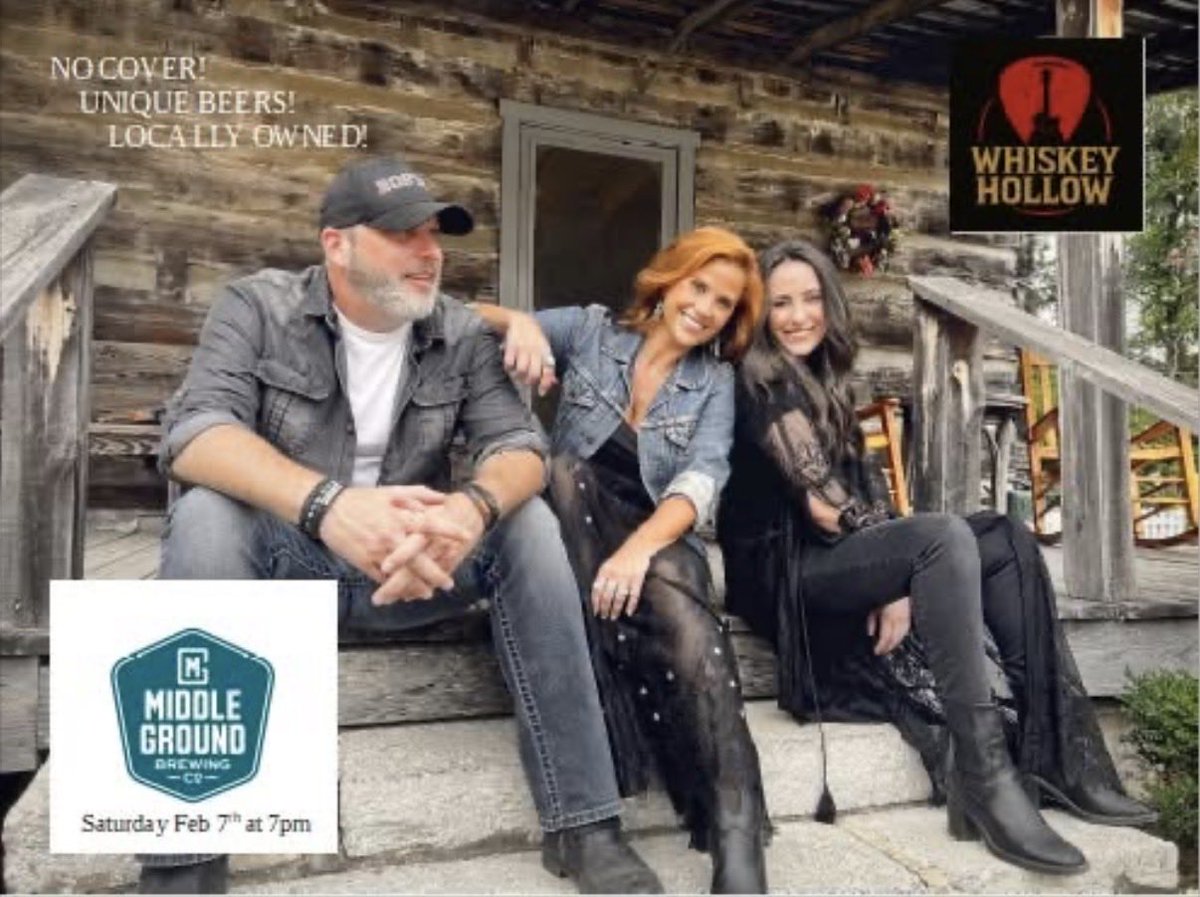 WhiskeyHollowTN's tweet photo. Join us this Saturday, February 7th at Middle Ground Brewing Company for some of the most unique beer 🍺 and best tasting pizza 🍕in the ‘Boro! #nocover #familyfriendly and always #greattimes! #livemusic starts at 7pm 🎶 https://t.co/eHBFd90Pzd