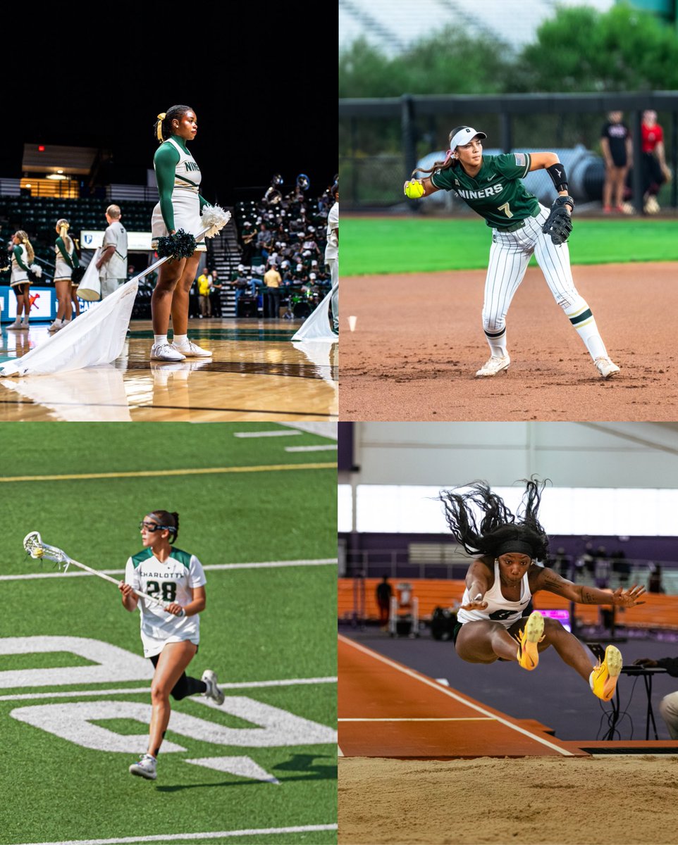 Charlotte49ers's tweet photo. Strong. Skilled. Unstoppable.
They compete. They lead. They inspire.
The future of sports is female.

Happy National Girls and Women in Sports Day to our teams, coaches, and staff! 💕 https://t.co/mChIWl7PHz