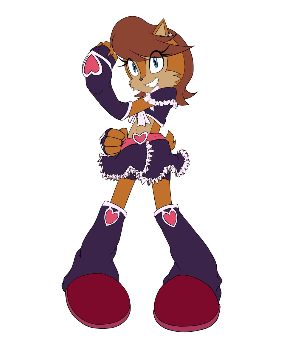 Flat color.
Sally as Cure Black from Futari wa Pretty Cure

Working on Nicole now.
#sallyacorn #SonicTheHedgehog #prettycure