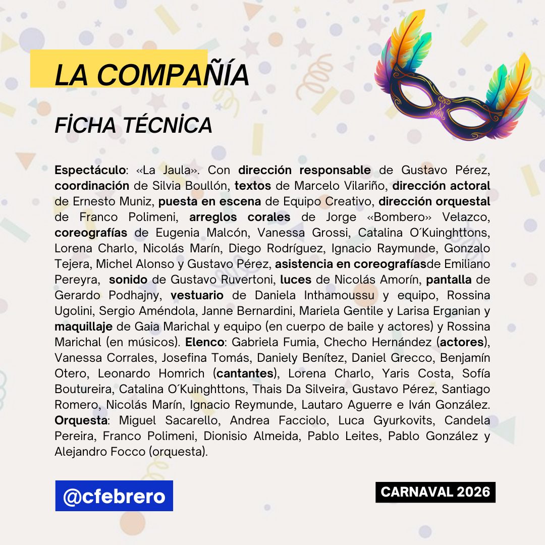 Esta noche sumate a una nueva etapa del Concurso Oficial. 
Conocé los artistas que actúan esta noche y sumate a la transmisión de Calle Febrero a través de la 94.7, 1050 y todas las repetidoras del interior.