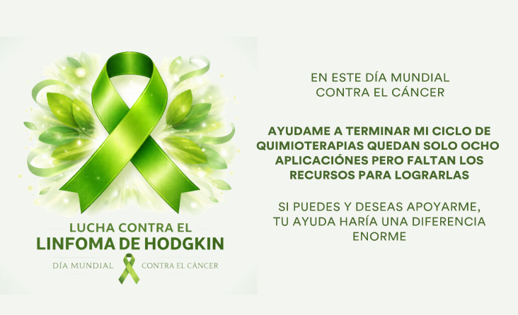 En este Día Mundial contra el Cáncer quiero pedirles su apoyo. Estoy en la recta final de mi tratamiento: me faltan 8 sesiones de quimioterapia para cerrar este ciclo, pero en este momento no cuento con los recursos suficientes para lograrlo.

Estoy haciendo trabajos para poder