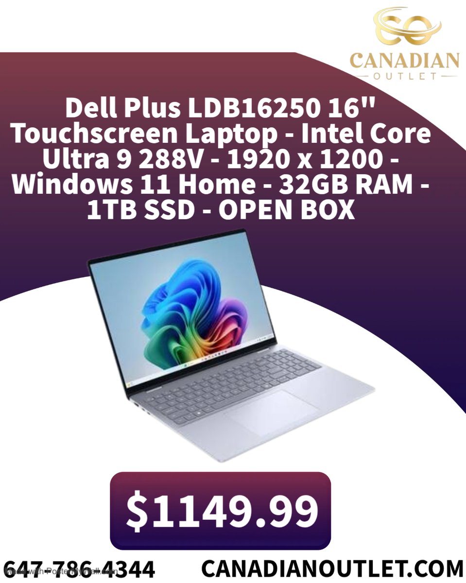 canadianOutlet's tweet image. Serious power, zero hesitation.
Ultra 9 performance, 32GB RAM, 1TB SSD — made for people who multitask hard.
Touchscreen. Big screen. No limits.
#DellPlus #IntelUltra9 #PowerLaptop #TouchscreenLaptop #WorkstationVibes #TechFinds #ReelsTrending #FYP #CanadaDeals #TorontoTech