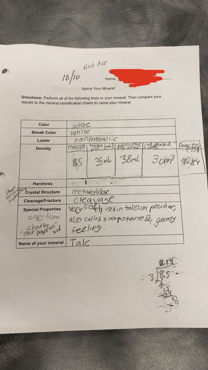 MDickersonSMS's tweet photo. Since winter break we have been working on mineral identification and today was the day that student identification skills were put to the test. At the beginning of class they were handed a random mineral and had one goal: perform the testing and tell me the name of the mineral! https://t.co/KUOeLAT7VD
