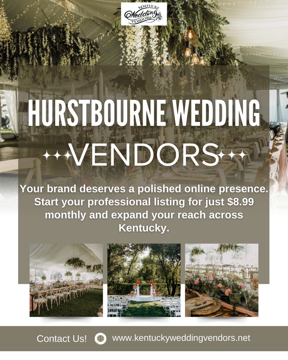 KyWeddingVendor's tweet photo. Strong online presence builds trust before the first inquiry.
Kentucky Wedding Vendors gives Hurstbourne wedding professionals a dedicated space to showcase their services to engaged couples statewide.
#HurstbourneKY #KentuckyWeddings #WeddingVendors #WeddingBusiness 

A THREAD https://t.co/QZrbcQLB03